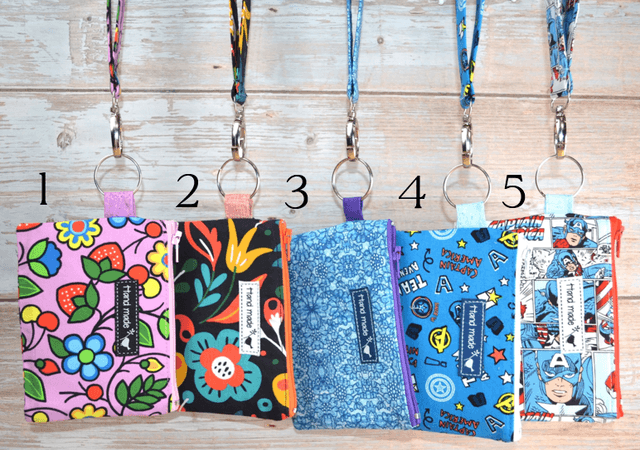 5"  Colourful Mini Wallet Pouch and Keychain Wristlet Sets