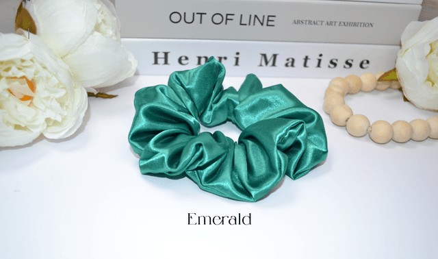Satin Shine Scrunchie, Blues and Greens Collection