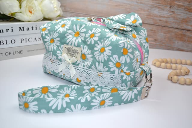 Sunny Daisy Toiletry Bag with Detachable Wristlet