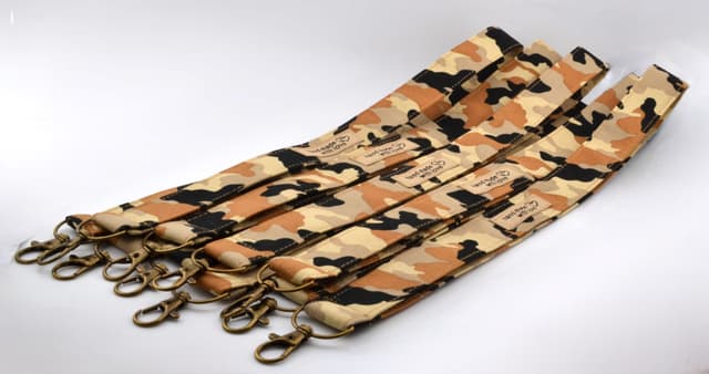 Desert Camo Fabric Lanyard  14"