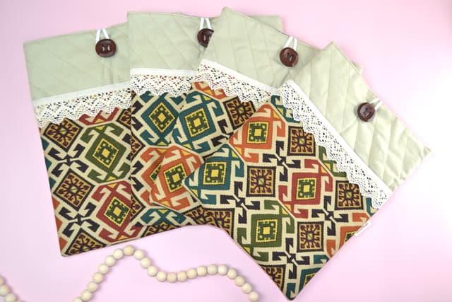 Emerald Geometrics Lace Book & iPad Sleeve XL