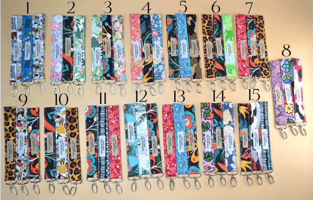 	7" Colorful Everyday Wristlet Keychain Set of three