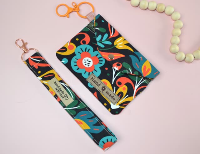 Midnight Bloom Mini Wallet & free Wristlet Set 